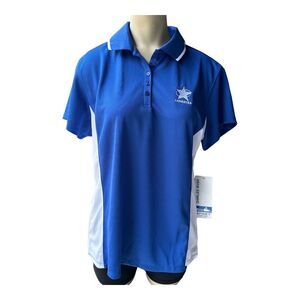 Charles River Apparel Landstar Polo Shirt Women's Large Short‎ Sleeve Blue NWT